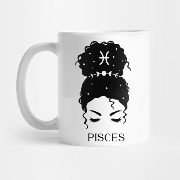 Messy Bun Celestial Queen: Pisces Zodiac Sign by The Cosmic Pharmacist